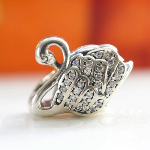 PANDORA Majestic Swan Clear CZ Bead 791732CZ - Picture 1 of 3